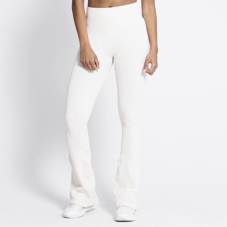 Flared training tights "Flare seamless" Ivory